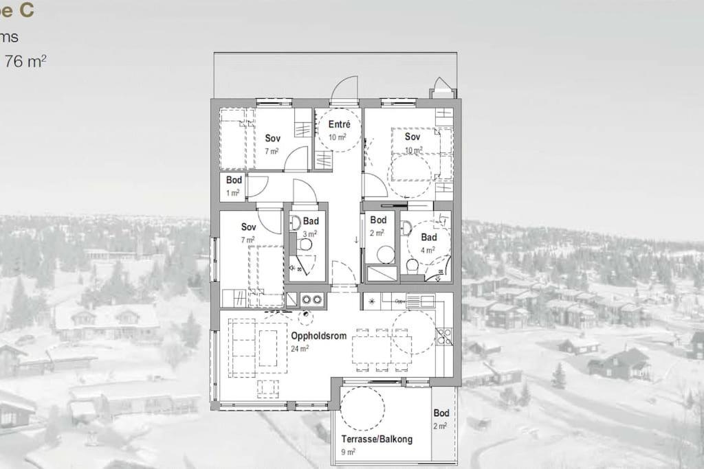 Beautiful Penthouse With Panoramic View At Sjusjoen Διαμέρισμα Εξωτερικό φωτογραφία